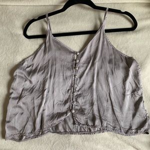 American Eagle Don’t Ask Why Silk Button top